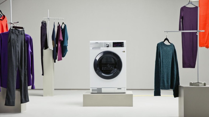 This washer-dryer contains a heat pump.