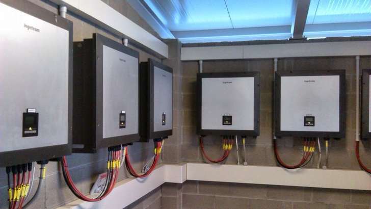String inverters in a Mexican solar power installation.