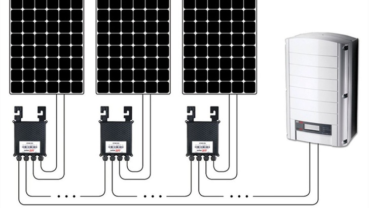 Usage of DC optimizern in the module field. - © SolarEdge
