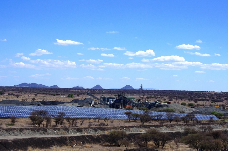 Hybrid solar-diesel plant in Southern Africa.