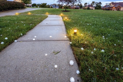 The hail has a size comparably to golf balls. - © Solar Frontier
