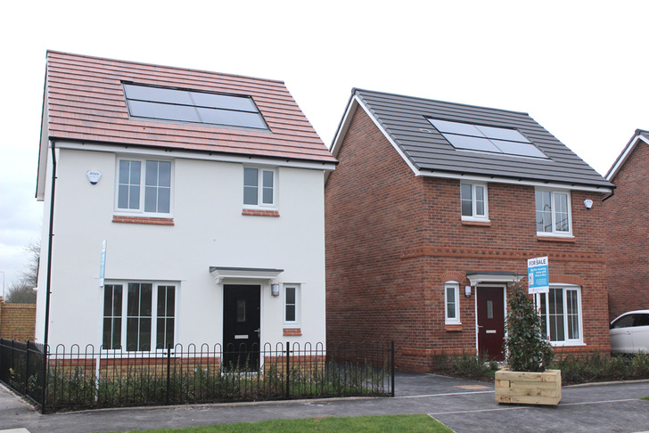 Houses with Solrif inroof solar systems realized by Solarcrown in Northwestern England.