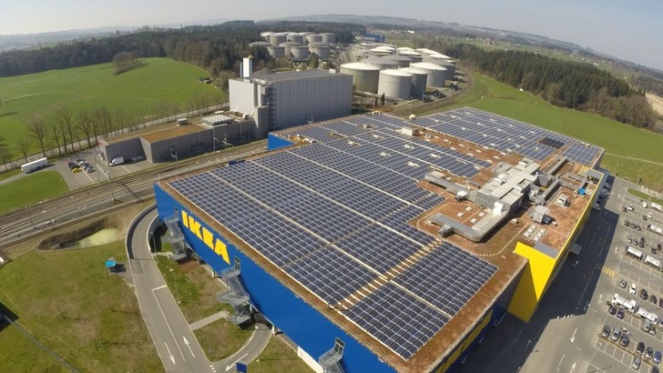 IKEA uses solar power for self-consumption of the marts.