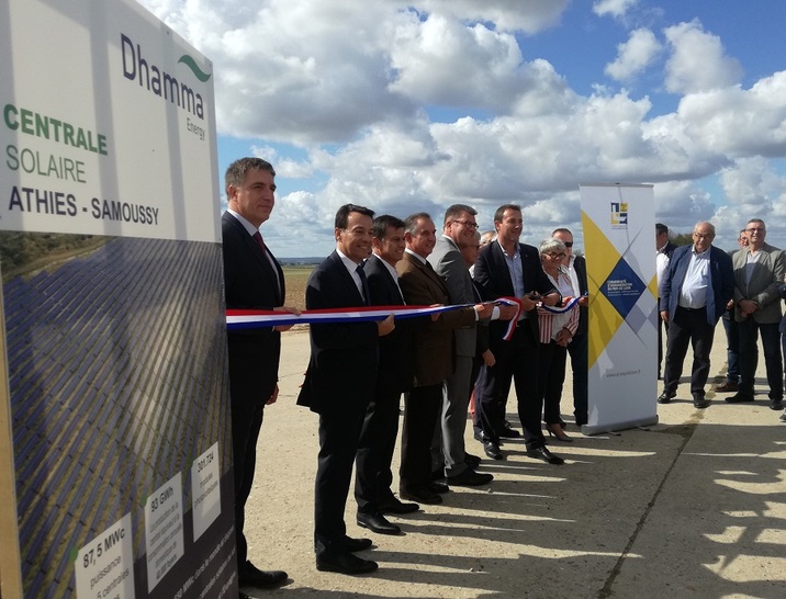 Laying of the foundation stone of Athies-Samoussy solar park in the northern France region of Hauts-de-France. - © Dhamma Energy/Blanca Díaz
