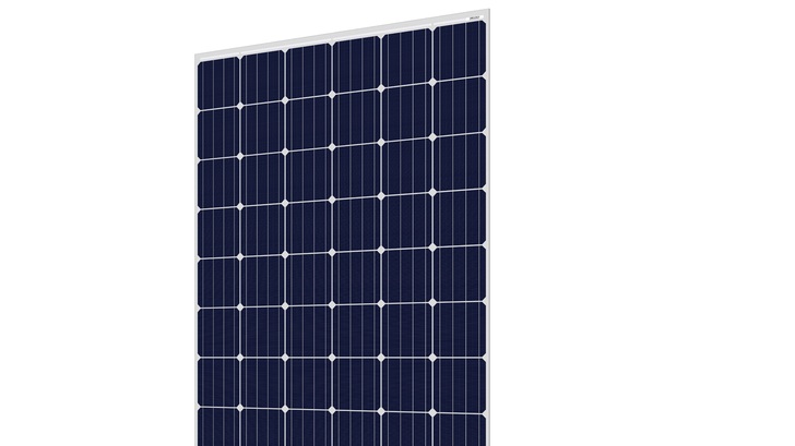 The nwe module has 72 cells and is laminated between two glass sheets.