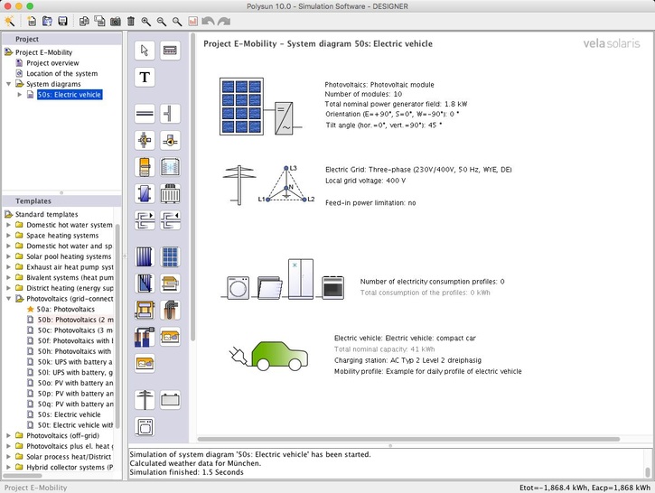 Extended Polysun user interface including the possibility to freely define mobility profiles