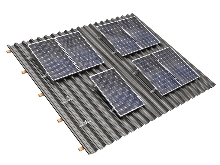 The Compact Metal metal roof system allows installing a solar array on various types of roofing. - © Aerocompact
