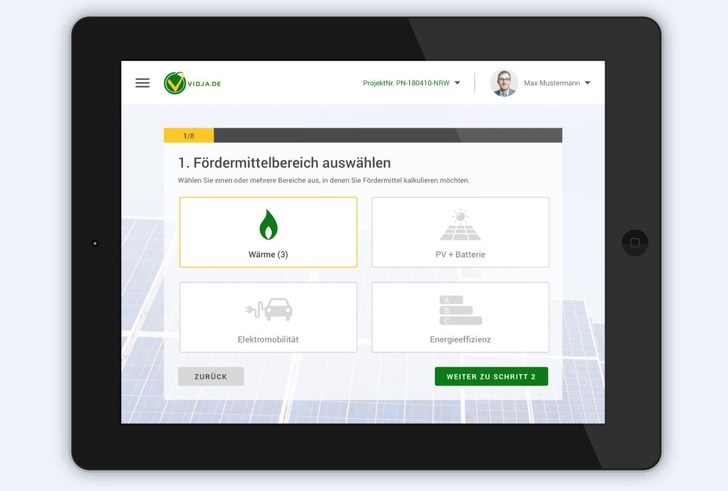 Energy Funding Pro software compares data input for a project with funding programs.
