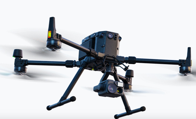 The M300 RTK can carry up to three payloads simultaneously.