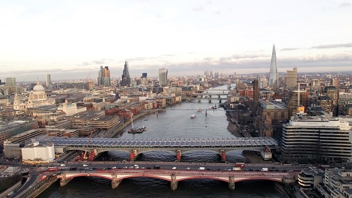 Blackfriars station bridge in London: Solarcentury engineered the project and installed the solar panels on the bridge in 2014.