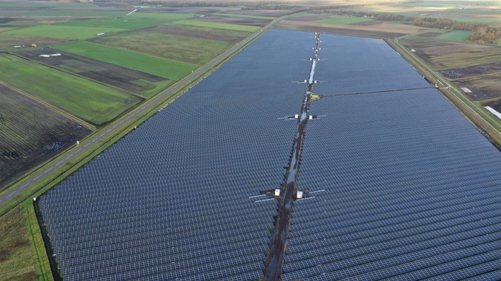 About 110,000 solar panels have been installed on 40 hectares of land.