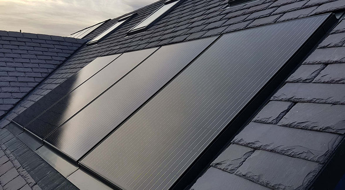 A roof-integrated PV system from Failte Solar Ireland.