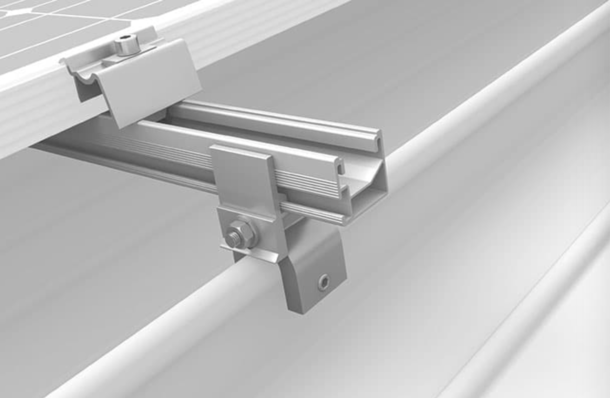 The Singlerail system from K2 Systems is used on tile or sheet metal seam roofs.