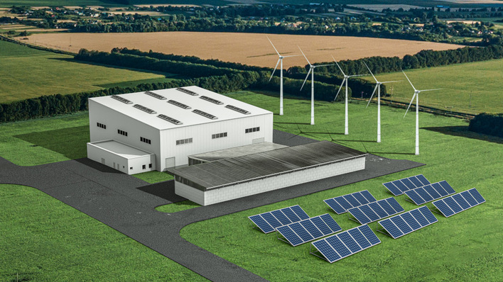 This is what the recycling plant in Schwarzheide will look like - powered by green electricity, of course. It lowers the carbon footprint of electric vehicles.