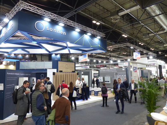 Exhibitor sonnen and SMA cheek by jowel at Genera 2023.