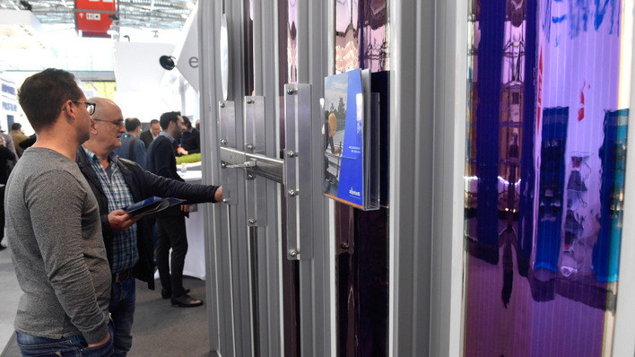 The integration of a solar function into existing building products, as here in metal elements by Zambelli, is a path taken by manufacturers of organic solar films, among others.