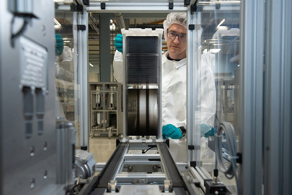 View of the Oxford PV factory in Brandenburg, Germany.