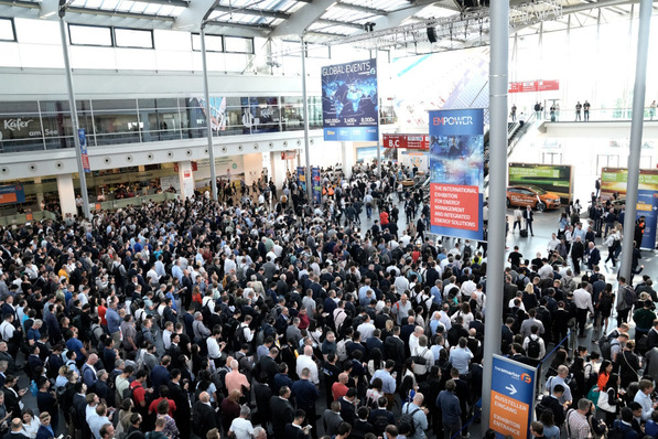 Huge crows at the opening of The smarter E Europe 2023 in Munich today.