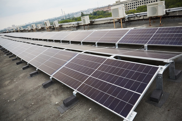 Solar rooftop installation at City Clinical Multidisciplinary Hospital No. 17, Kharkiv City /Ukraine.