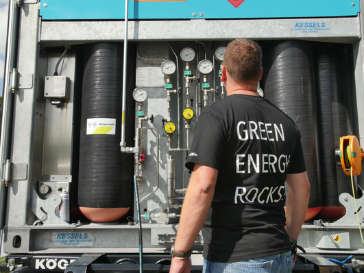 Parts of the festival technology are supplied by GP Joule with electricity from regeneratively produced hydrogen.