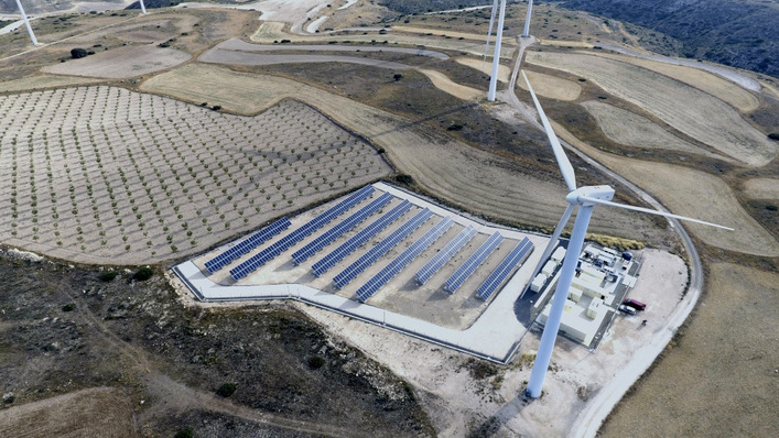  Hybrid PV-wind power plant in Spain.