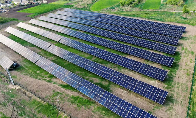  1 MW PV plant recently completed in Ukraine, for which Menlo Electric supplied all needed equipment.