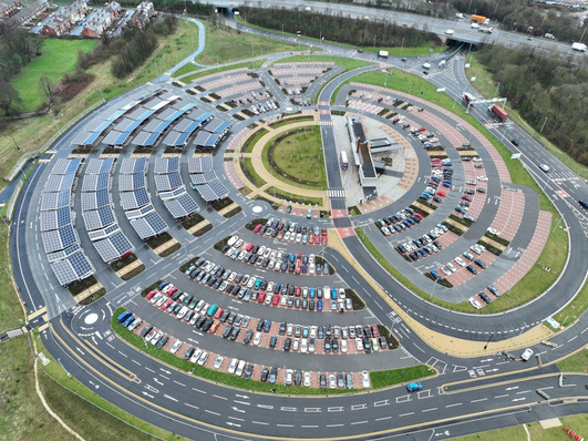 Solar powered Park and Ride in Stourton, Leeds/UK.