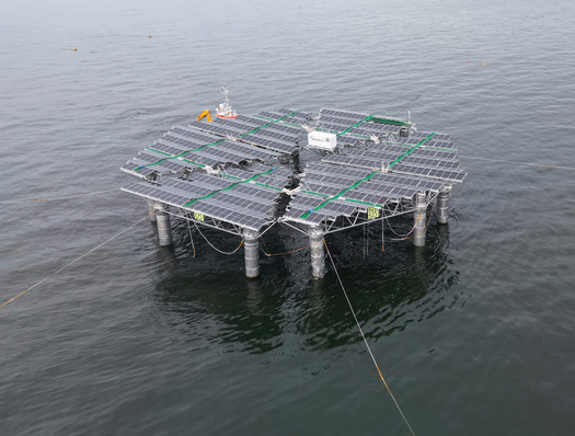 The structure is anchored at a depth of 20 metres.