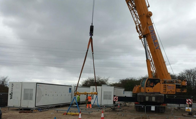 Construction site of the Swantgate battery storage project in Yorkshire, United Kingdom.