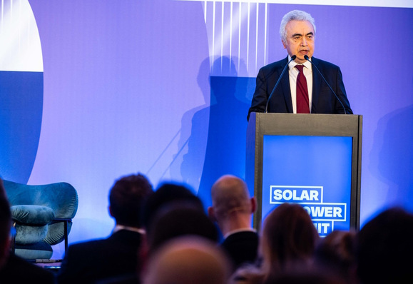 Executive Director of the International Energy Agency, Fatih Birol, speaking at the Solar Power Summit in Brussels, March 2023.