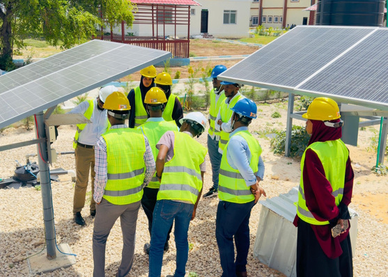 Solar installation training in Somalia.