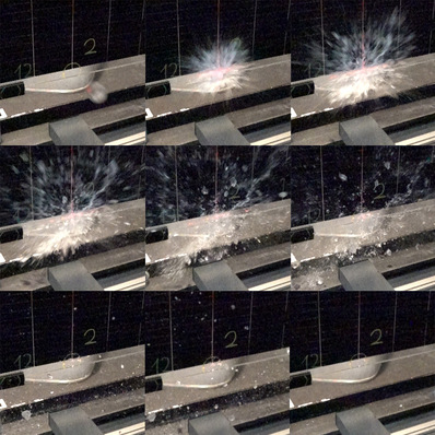 Image sequence of Solitek hail-resistance test.