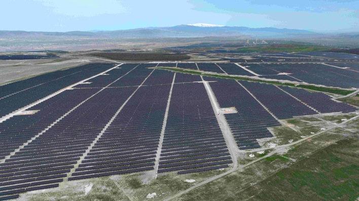 Solarparks on the site of the former Amynteo opencast lignite mine in Northern Greece.