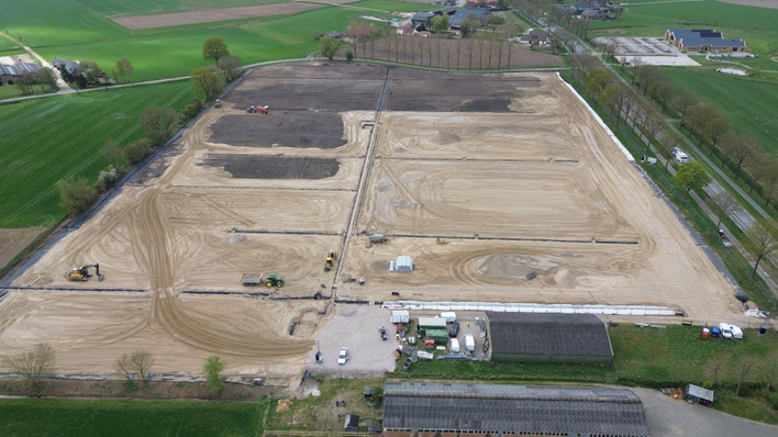 A soon-to-be solar park on a former landfill site in Rafelder, province of Gelderland.
