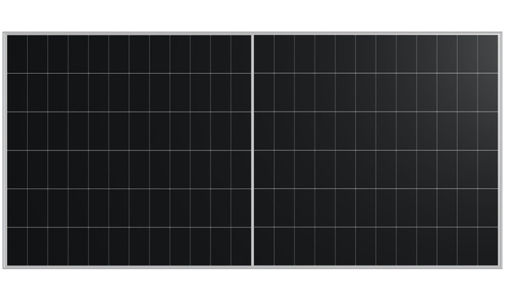 A Hi-MO X10 solar module with 72 cells and packing 670 watts
