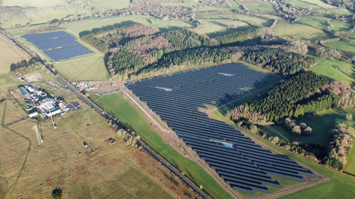 A bird's-eye view of one of British Solar Renewables' PV parks.