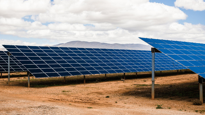 A solar park in the UAE desert.