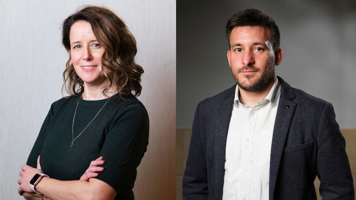 Marija Hanzec (left), spokesperson, and Filip Kušević, legal advisor, represent the Zagreb-based Renewable Energy Sources of Croatia (OIE)