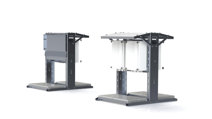 Two upright units, shielded for safety and reliability