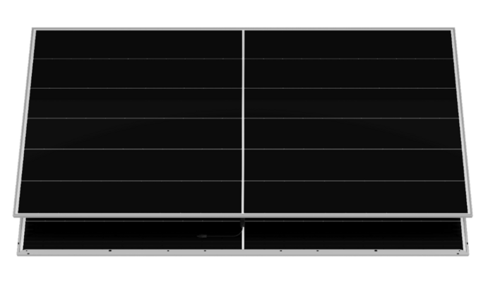 A black ABC Stellar 66-cell dual-glass module is engineered not to spark any drama