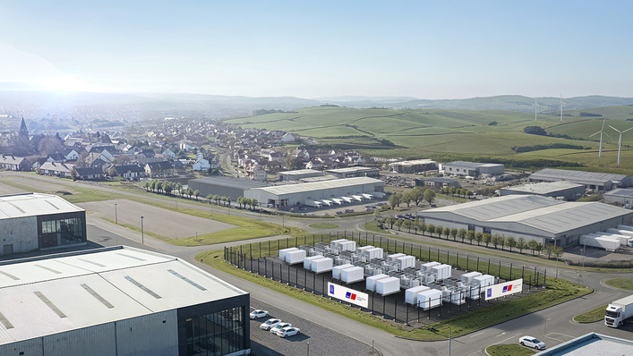 Mock-up of the grid-scale storage project underway in Falkirk, Scotland