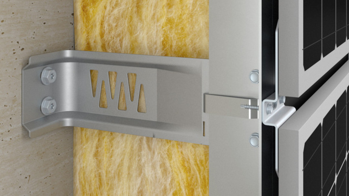 Precision connection: clips lock framed modules into place across varied substructures