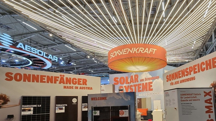 Made in Austria, displayed in Munich, visible from some distance