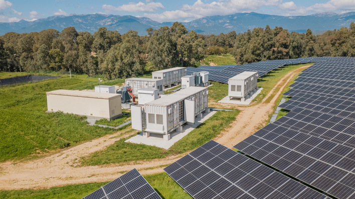 A hybrid solar-plus-storage project in Corsica – the combination that utility-scale is now built around