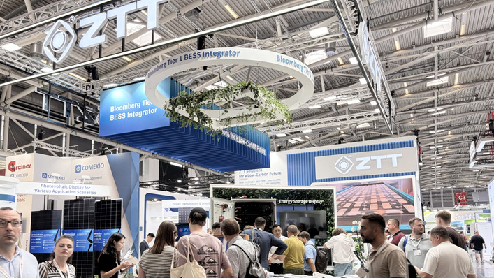 Bloomberg Tier 1 status on full display above the Intersolar crowd