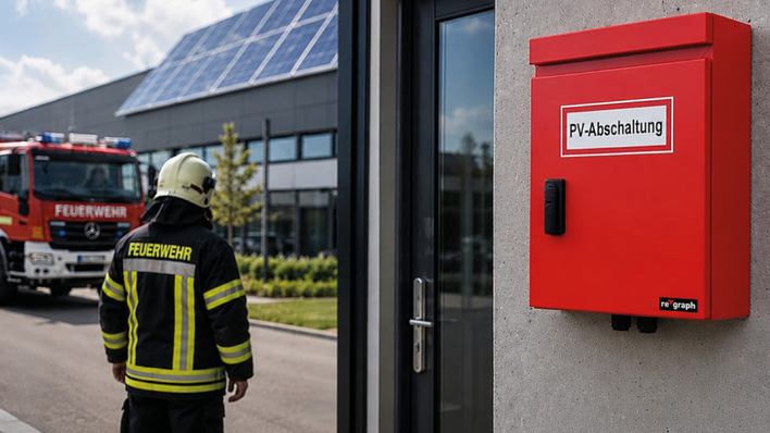 Fire-red, wall-mounted, clearly marked – the FWS-PV is doing its part