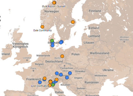 Interactive map with currently 34 projects of sustainable city planning.
