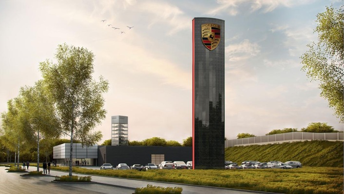 CGI: Porsche Photovoltaic Pylon