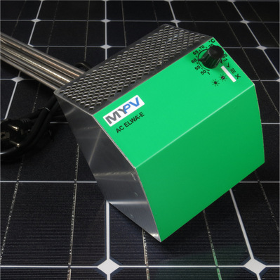 AC ELWA-E is installed directly into the hot water storage tank and enables optimized management of excess solar power. 