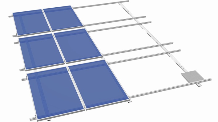 S-Flex developed a low-ballast pitched roof system for non-penetrative installation 